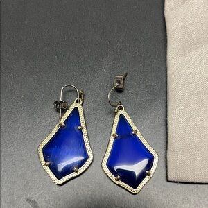Kendra Scott Elegant Blue and Gold Earrings